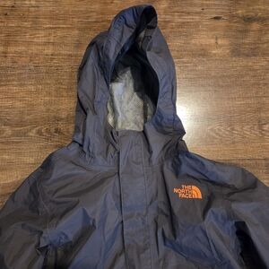 Boys  The North Face Rain Jacket Hood Hooded Gray Size Small 7 8 Full Zip